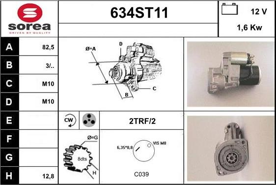 STARTCAR 634ST11 - Starteris adetalas.lv