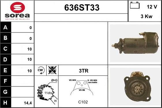 STARTCAR 636ST33 - Starteris adetalas.lv