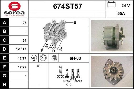 STARTCAR 674ST57 - Ģenerators adetalas.lv