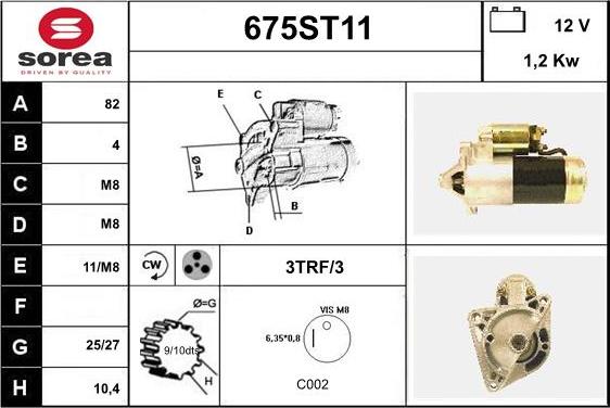 STARTCAR 675ST11 - Starteris adetalas.lv