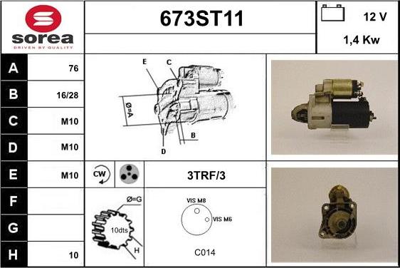 STARTCAR 673ST11 - Starteris adetalas.lv