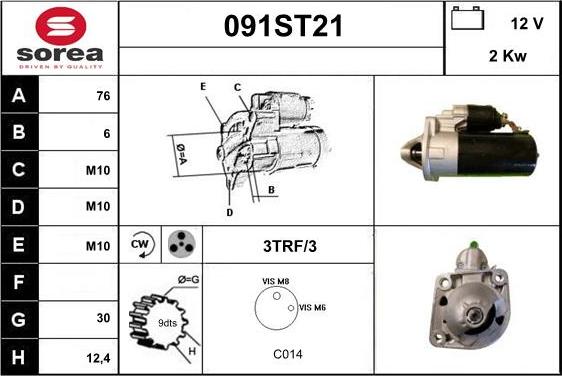 STARTCAR 091ST21 - Starteris adetalas.lv