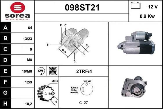 STARTCAR 098ST21 - Starteris adetalas.lv