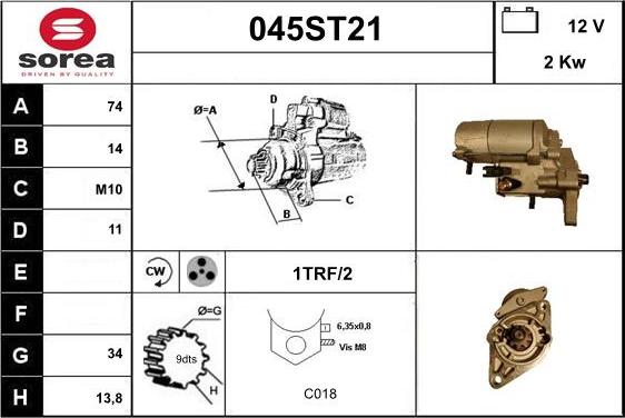 STARTCAR 045ST21 - Starteris adetalas.lv