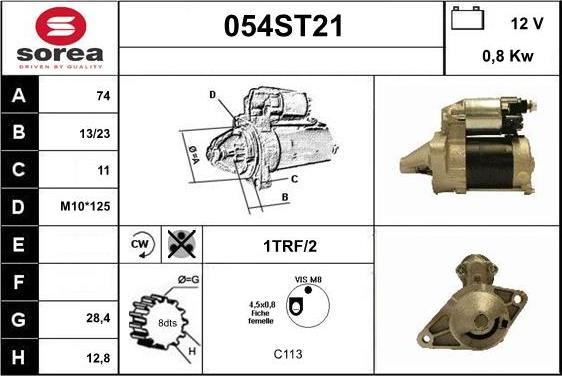 STARTCAR 054ST21 - Starteris adetalas.lv