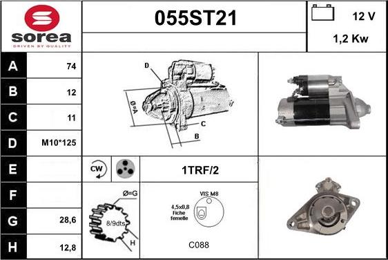 STARTCAR 055ST21 - Starteris adetalas.lv