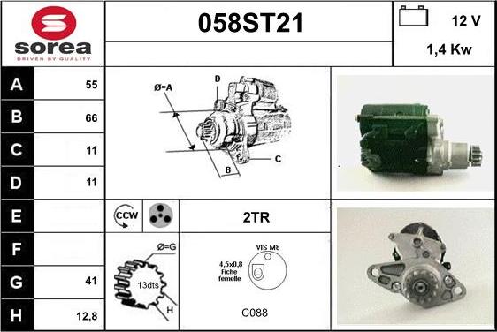 STARTCAR 058ST21 - Starteris adetalas.lv