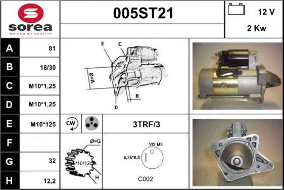 STARTCAR 005ST21 - Starteris adetalas.lv