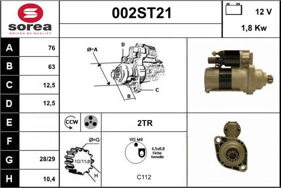 STARTCAR 002ST21 - Starteris adetalas.lv