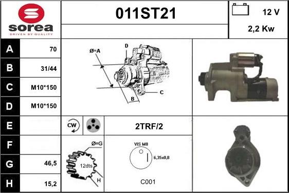 STARTCAR 011ST21 - Starteris adetalas.lv