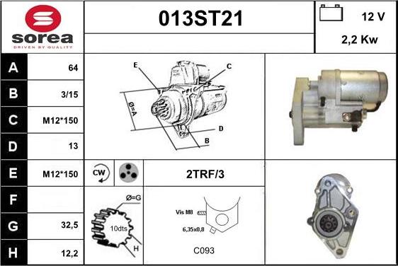 STARTCAR 013ST21 - Starteris adetalas.lv