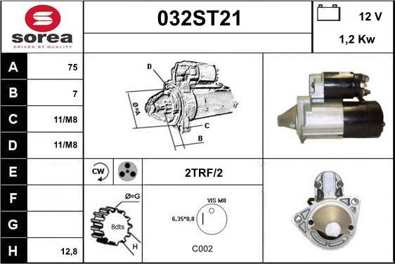 STARTCAR 032ST21 - Starteris adetalas.lv