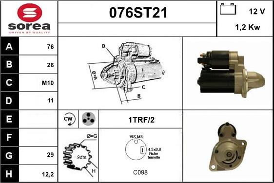 STARTCAR 076ST21 - Starteris adetalas.lv