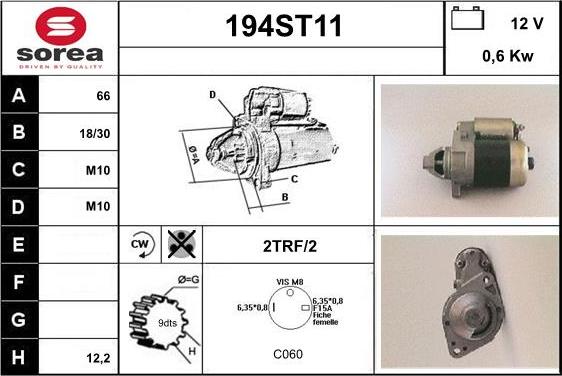 STARTCAR 194ST11 - Starteris adetalas.lv