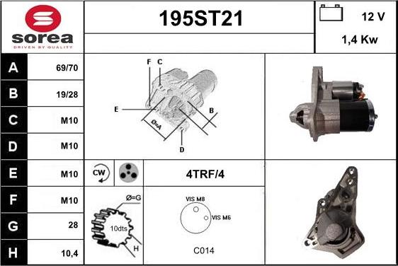 STARTCAR 195ST21 - Starteris adetalas.lv