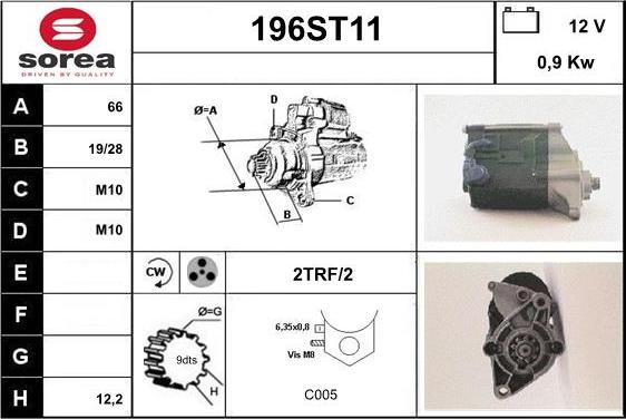 STARTCAR 196ST11 - Starteris adetalas.lv