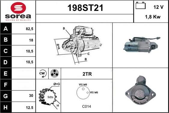 STARTCAR 198ST21 - Starteris adetalas.lv