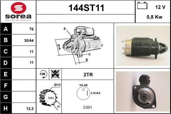 STARTCAR 144ST11 - Starteris adetalas.lv