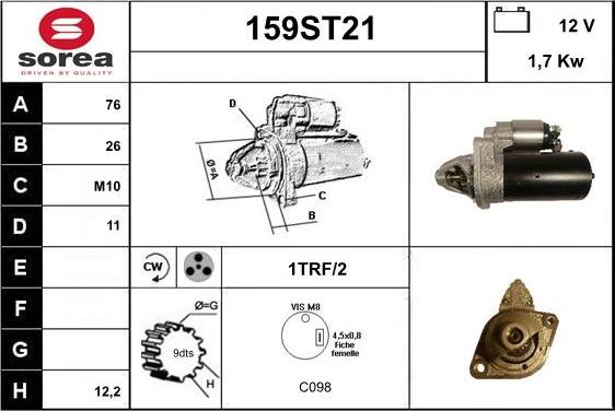 STARTCAR 159ST21 - Starteris adetalas.lv