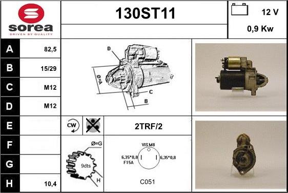 STARTCAR 130ST11 - Starteris adetalas.lv