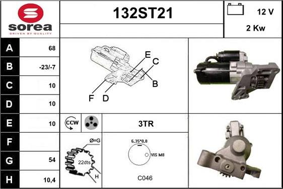 STARTCAR 132ST21 - Starteris adetalas.lv