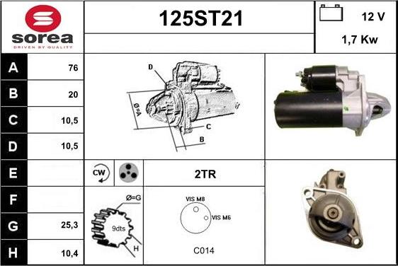 STARTCAR 125ST21 - Starteris adetalas.lv