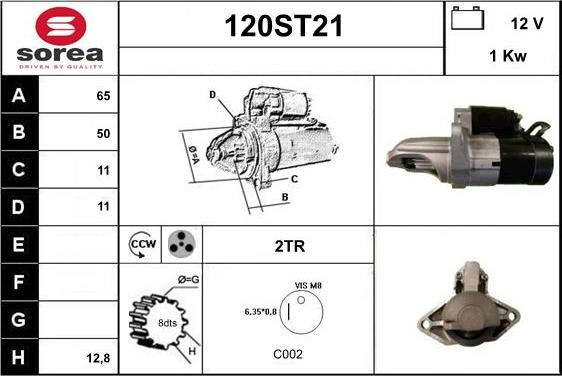 STARTCAR 120ST21 - Starteris adetalas.lv