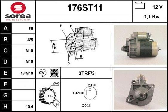 STARTCAR 176ST11 - Starteris adetalas.lv