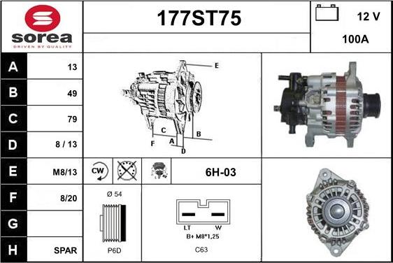 STARTCAR 177ST75 - Ģenerators adetalas.lv