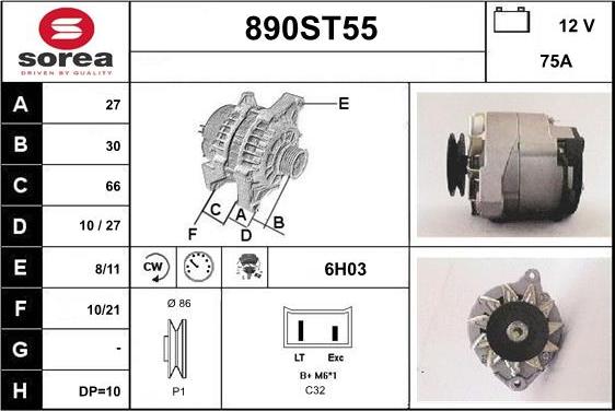 STARTCAR 890ST55 - Ģenerators adetalas.lv