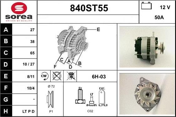 STARTCAR 840ST55 - Ģenerators adetalas.lv