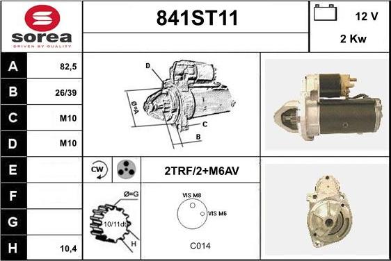 STARTCAR 841ST11 - Starteris adetalas.lv