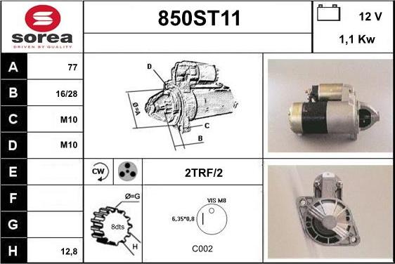 STARTCAR 850ST11 - Starteris adetalas.lv