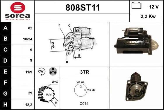 STARTCAR 808ST11 - Starteris adetalas.lv