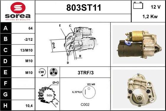 STARTCAR 803ST11 - Starteris adetalas.lv