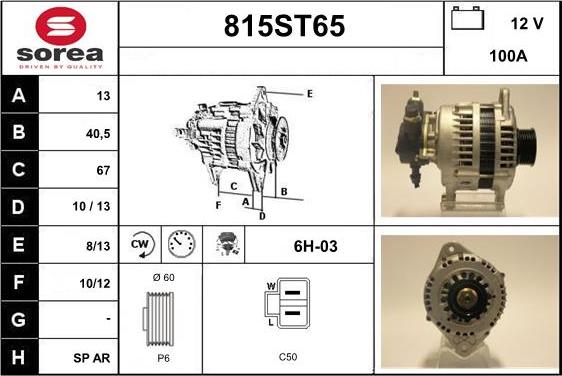 STARTCAR 815ST65 - Ģenerators adetalas.lv