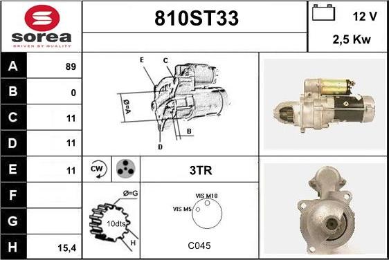 STARTCAR 810ST33 - Starteris adetalas.lv