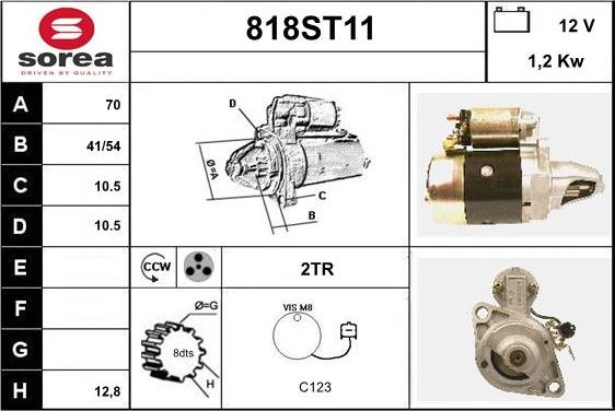 STARTCAR 818ST11 - Starteris adetalas.lv