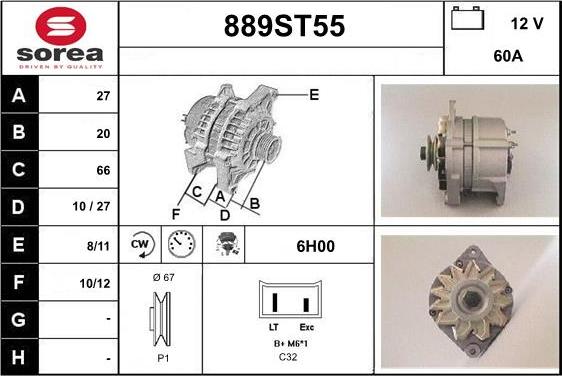 STARTCAR 889ST55 - Ģenerators adetalas.lv