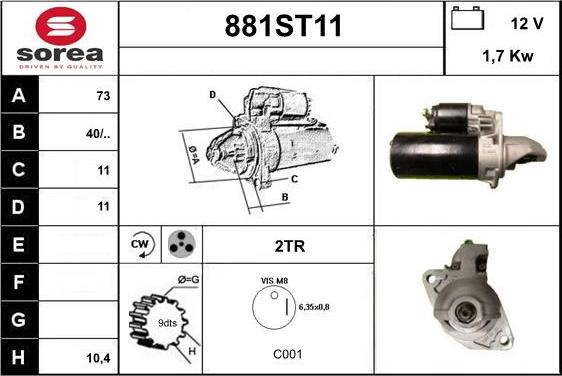 STARTCAR 881ST11 - Starteris adetalas.lv