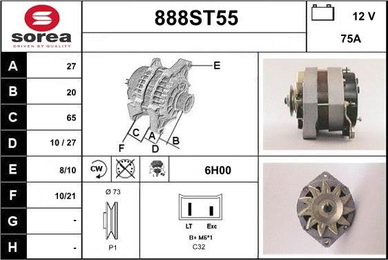 STARTCAR 888ST55 - Ģenerators adetalas.lv