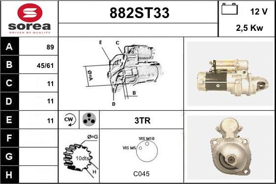 STARTCAR 882ST33 - Starteris adetalas.lv