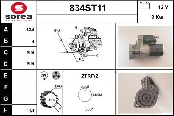 STARTCAR 834ST11 - Starteris adetalas.lv