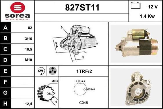 STARTCAR 827ST11 - Starteris adetalas.lv