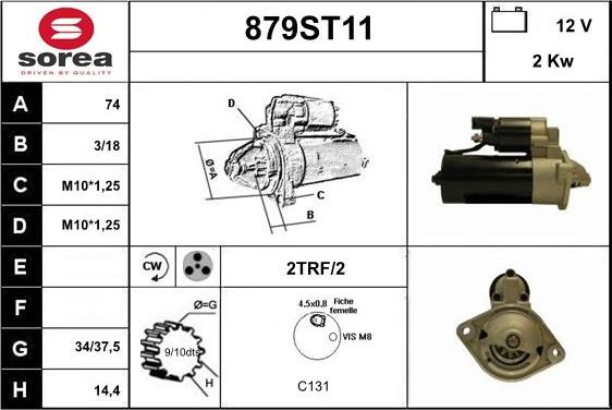 STARTCAR 879ST11 - Starteris adetalas.lv