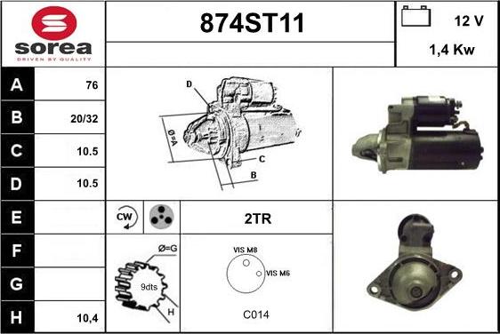 STARTCAR 874ST11 - Starteris adetalas.lv