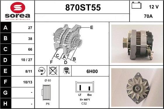 STARTCAR 870ST55 - Ģenerators adetalas.lv