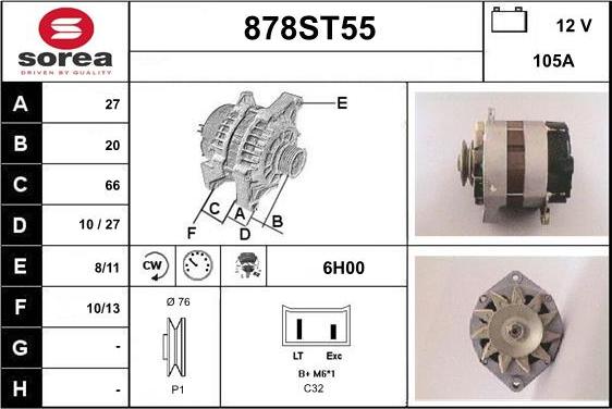 STARTCAR 878ST55 - Ģenerators adetalas.lv