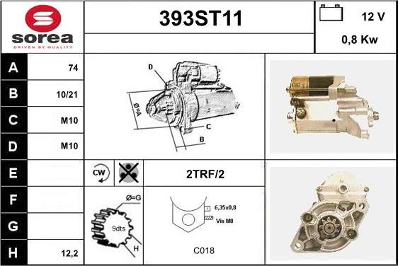 STARTCAR 393ST11 - Starteris adetalas.lv