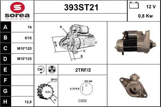 STARTCAR 393ST21 - Starteris adetalas.lv